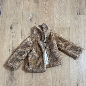 Mud Pie Faux Fur Jacket in Brown